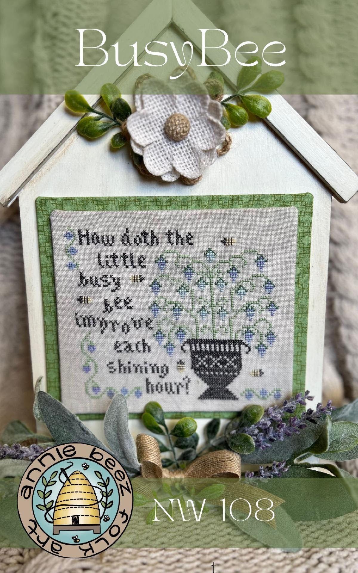 PRE-ORDER Busy Bee - Annie Beez Folk Art - Cross Stitch Pattern, Needlecraft Patterns, Needlecraft Patterns, The Crafty Grimalkin - A Cross Stitch Store