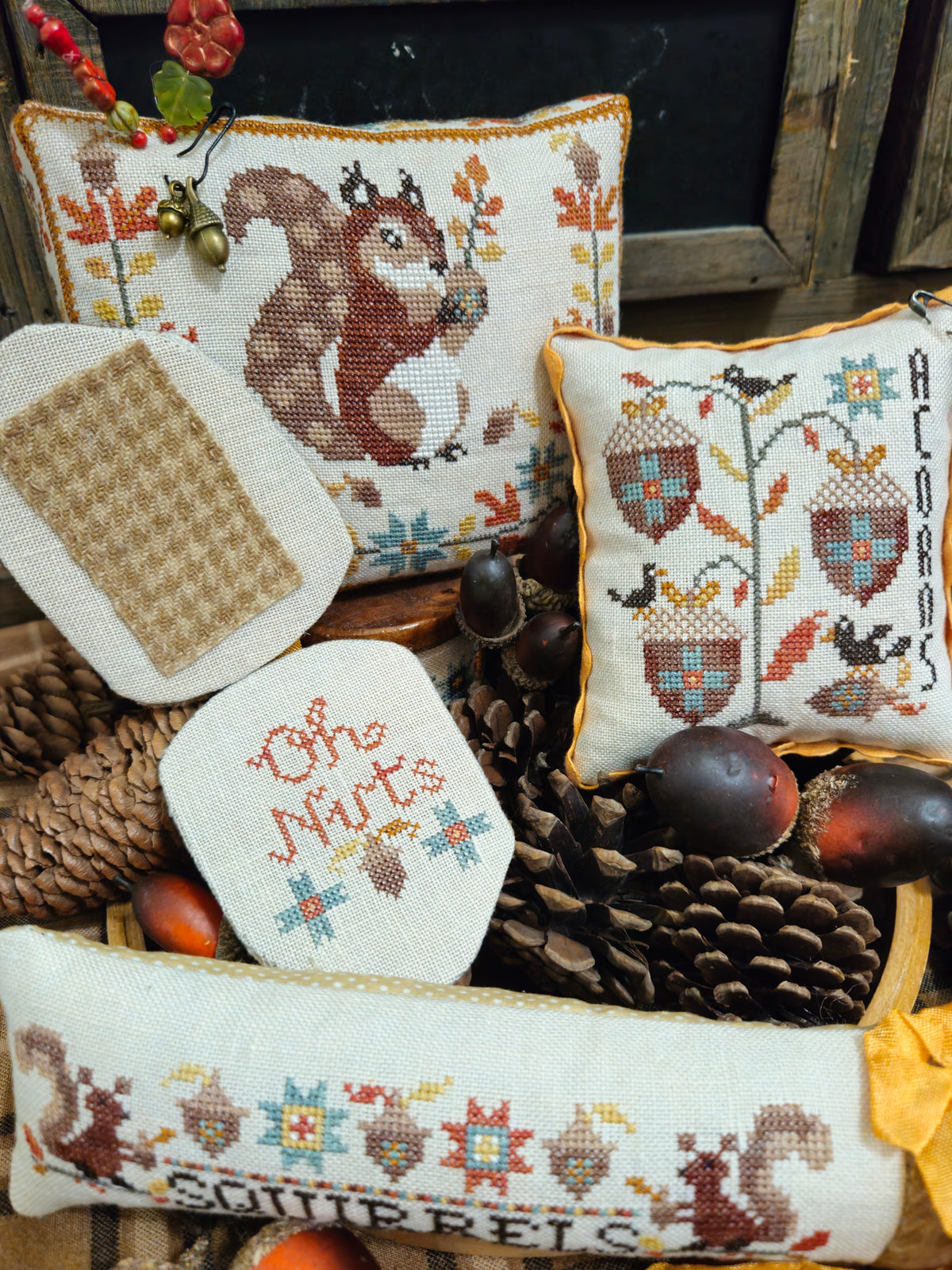 Acorn Thieves - Quaintrose Needle Arts - Cross Stitch Pattern, Needlecraft Patterns, The Crafty Grimalkin - A Cross Stitch Store