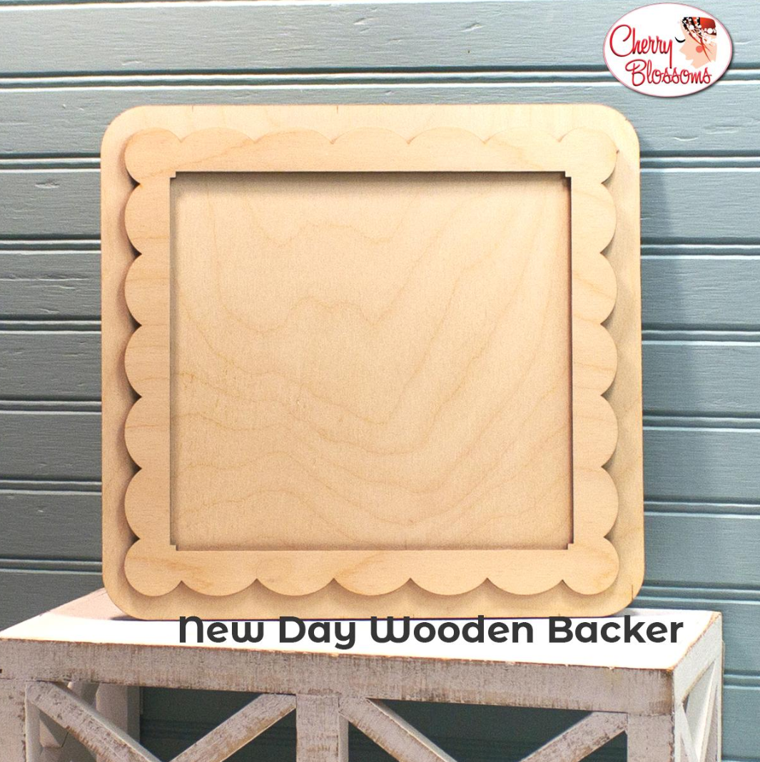 PREORDER New Day Wooden Backer - Cherry Blossoms, Needlecraft Patterns, The Crafty Grimalkin - A Cross Stitch Store