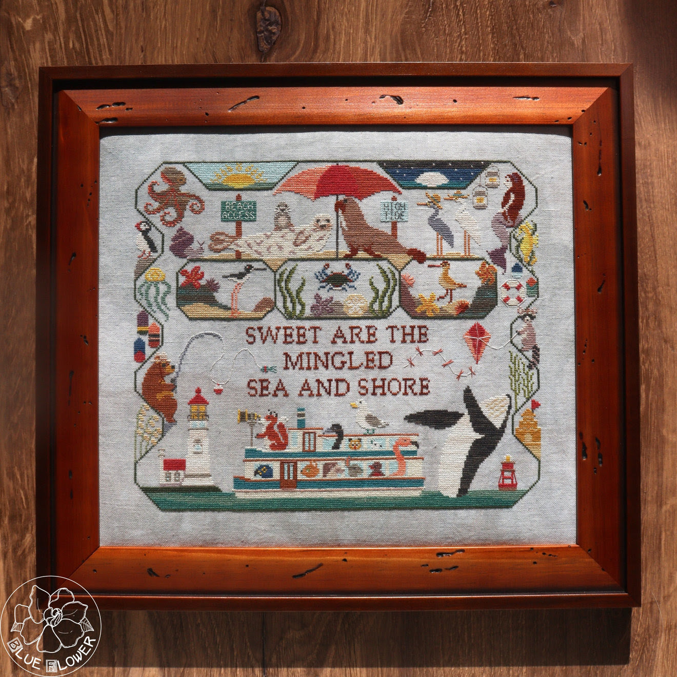 Sea & Shore - Blue Flower - Cross Stitch Pattern, Books, The Crafty Grimalkin - A Cross Stitch Store