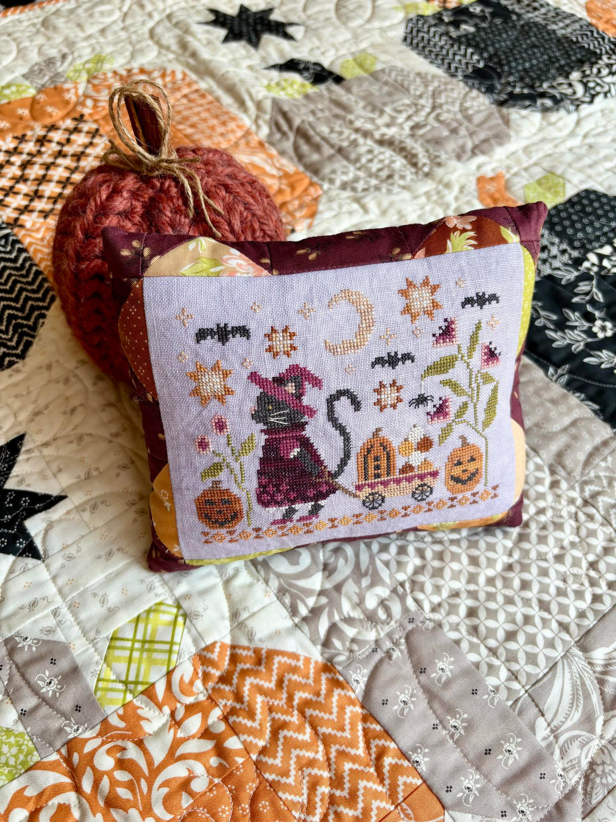 PREORDER The Postcat's Halloween Delivery - Blueberry Ridge - Cross Stitch Pattern, Needlecraft Patterns, The Crafty Grimalkin - A Cross Stitch Store