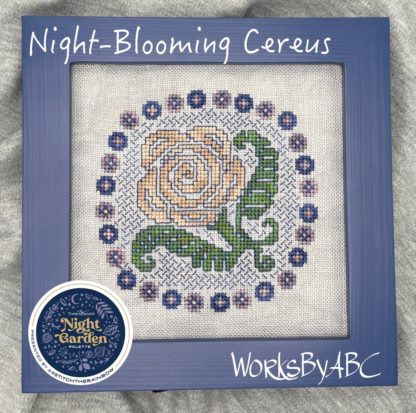 PREORDER Night-Blooming Cereus - Works by ABC - Cross Stitch Pattern, Needlecraft Patterns, The Crafty Grimalkin - A Cross Stitch Store
