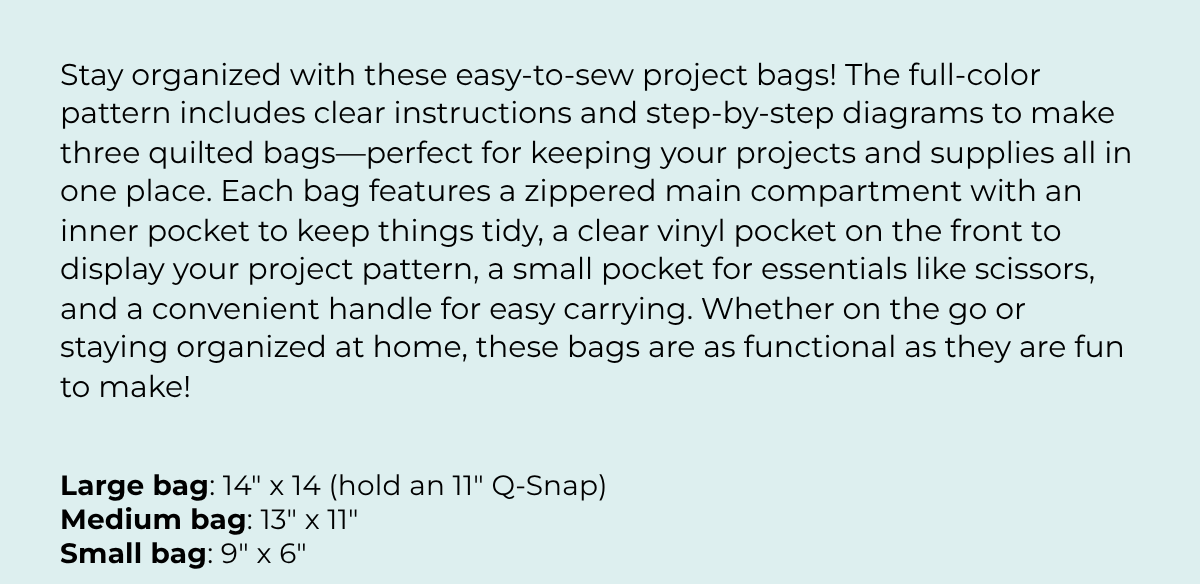 PREORDER On The Go Keeper Bag - Cherry Blossoms - Sewing Pattern