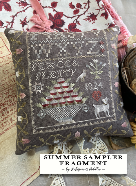 PREORDER Summer Sampler Fragment - Shakespeare's Peddler - Cross Stitch Pattern, Needlecraft Patterns, Needlecraft Patterns, The Crafty Grimalkin - A Cross Stitch Store