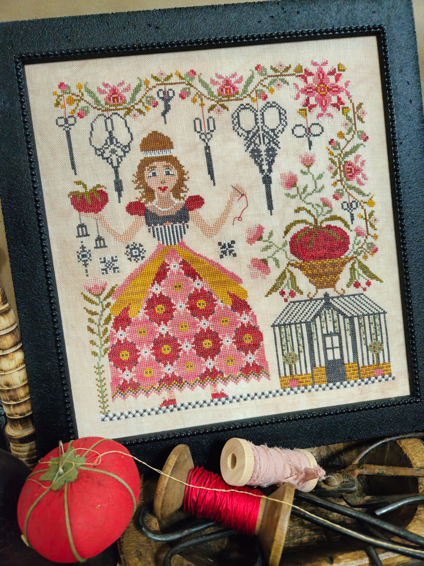 Stitching Maiden - Quaint Rose NeedleArts - Cross Stitch Pattern