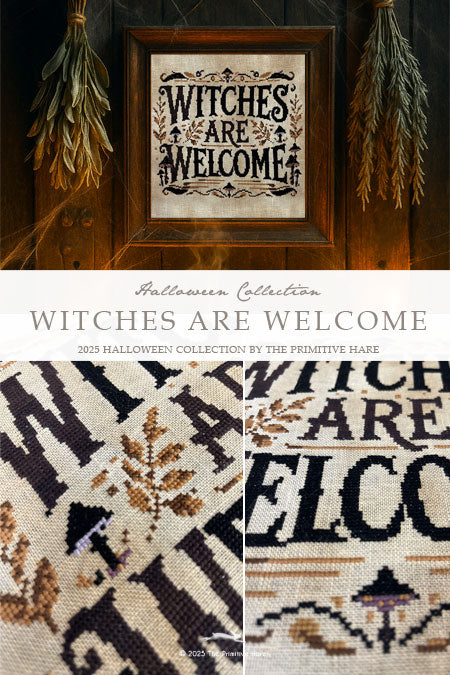 Witches are welcome - Primitive Hare - Cross Stitch Pattern