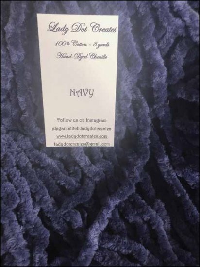 Navy Cotton Chenille - Lady Dots Creates Finishing Trims, Ribbons & Trim, The Crafty Grimalkin - A Cross Stitch Store