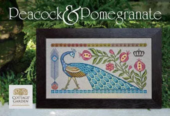 Peacock & Pomegranate - Cottage Garden Samplings - Cross Stitch Pattern, Needlecraft Patterns, Needlecraft Patterns, The Crafty Grimalkin - A Cross Stitch Store