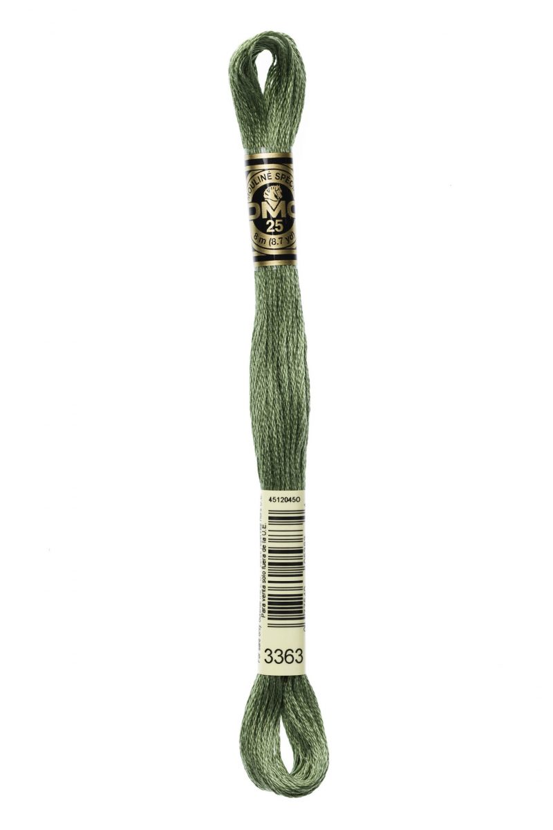DMC 3363 - Pine Green - Medium - DMC 6 Strand Embroidery Thread, Thread & Floss, Thread & Floss, The Crafty Grimalkin - A Cross Stitch Store