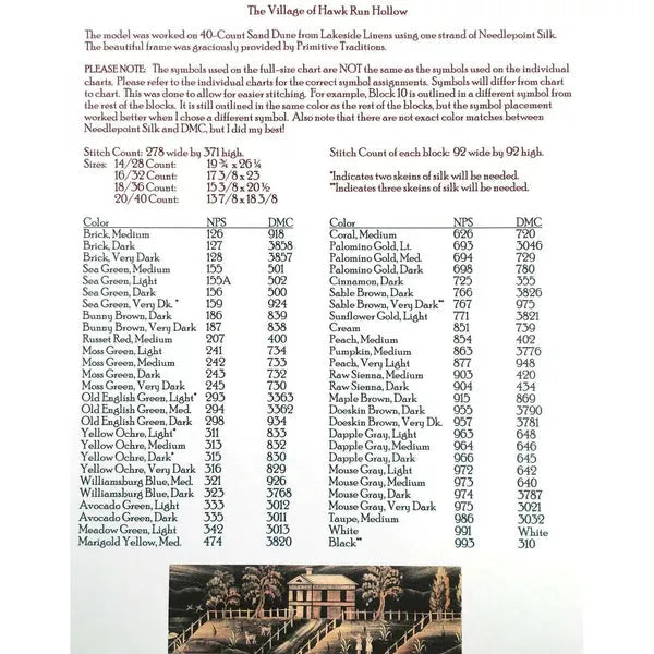 The Village of Hawk Run Hollow - Carriage House Samplings - Cross Stitch Pattern, Needlecraft Patterns, Needlecraft Patterns, The Crafty Grimalkin - A Cross Stitch Store