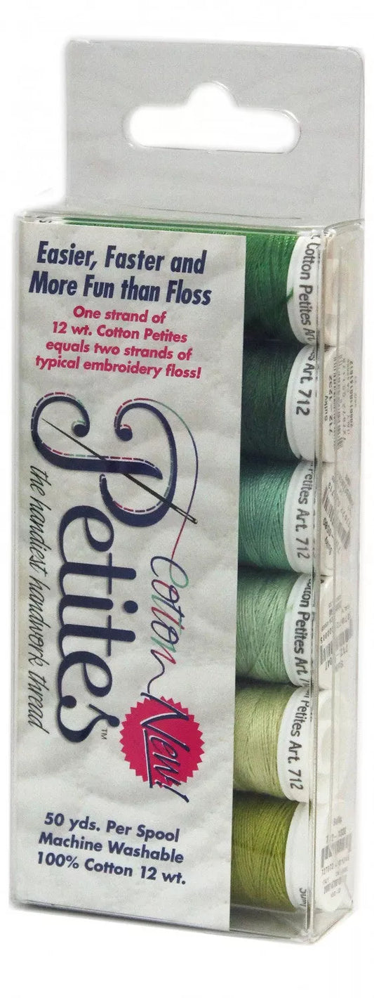 Sulky 12 wt Petites Greens Sampler Collection - 6pk, Thread & Floss, Thread & Floss, The Crafty Grimalkin - A Cross Stitch Store