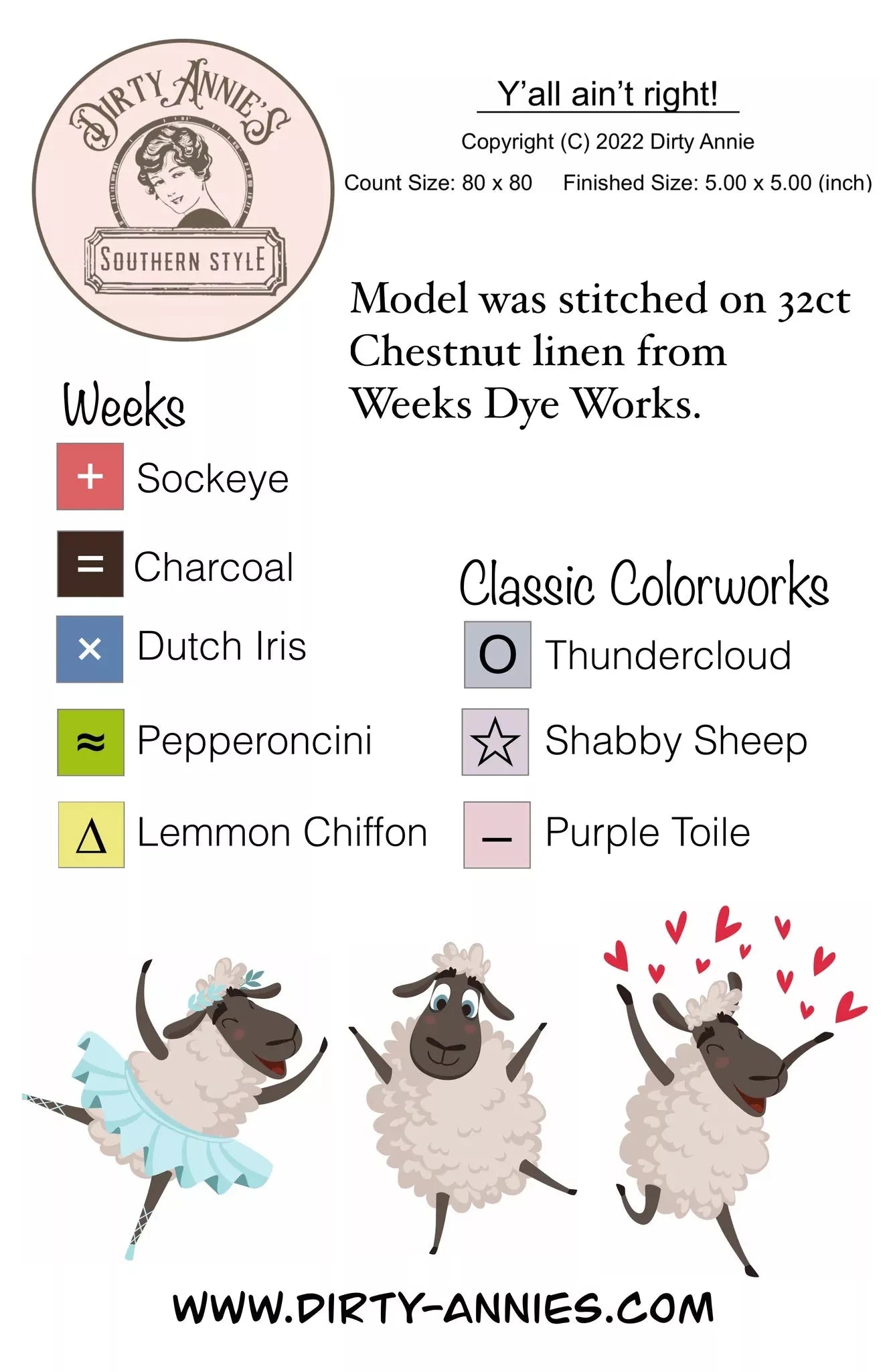 Y'all Aint Right - Dirty Annie's - Cross Stitch Pattern, Needlecraft Patterns, Needlecraft Patterns, The Crafty Grimalkin - A Cross Stitch Store