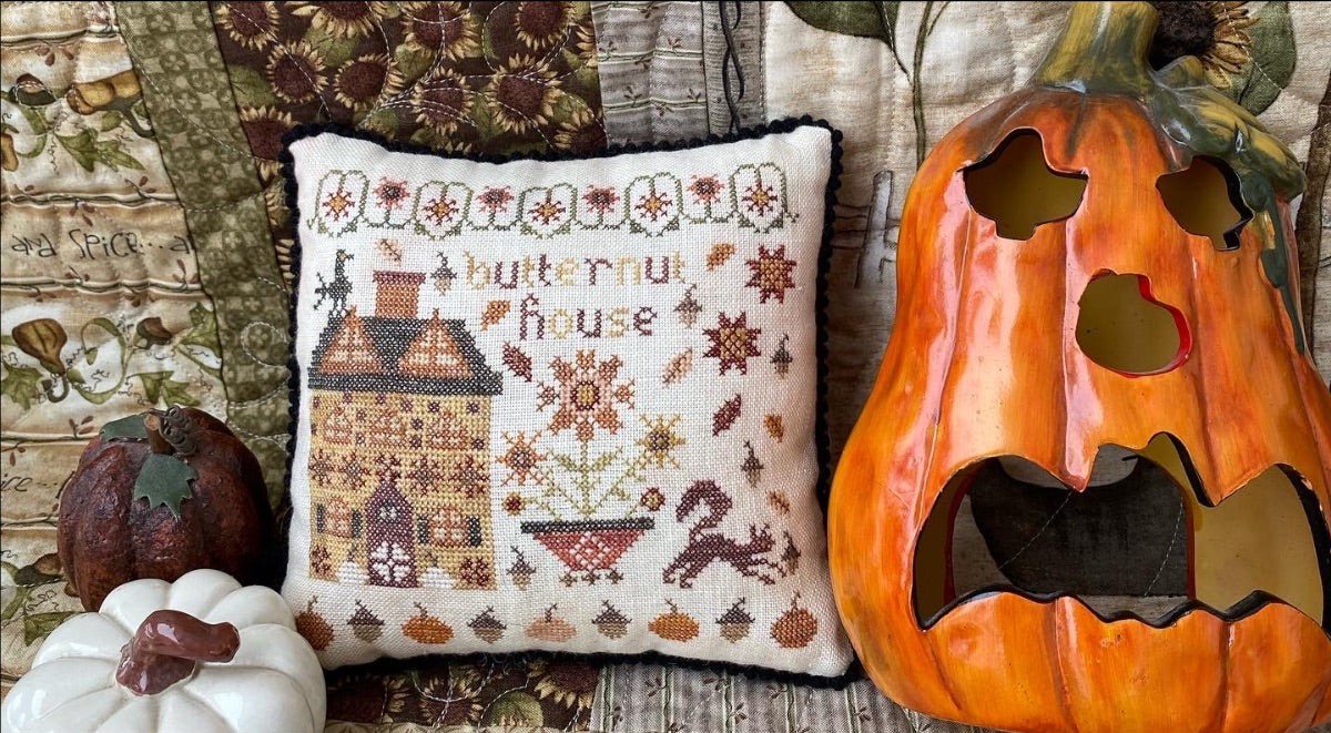 Butternut House - The Houses on Pumpkin Lane #5 - Pansy Patch Quilts and Stitchery, Needlecraft Patterns, Needlecraft Patterns, The Crafty Grimalkin - A Cross Stitch Store