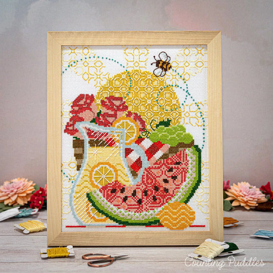 PRE-ORDER - Sweet Summertime - Counting Puddles - Cross Stitch Pattern, Needlecraft Patterns, The Crafty Grimalkin - A Cross Stitch Store