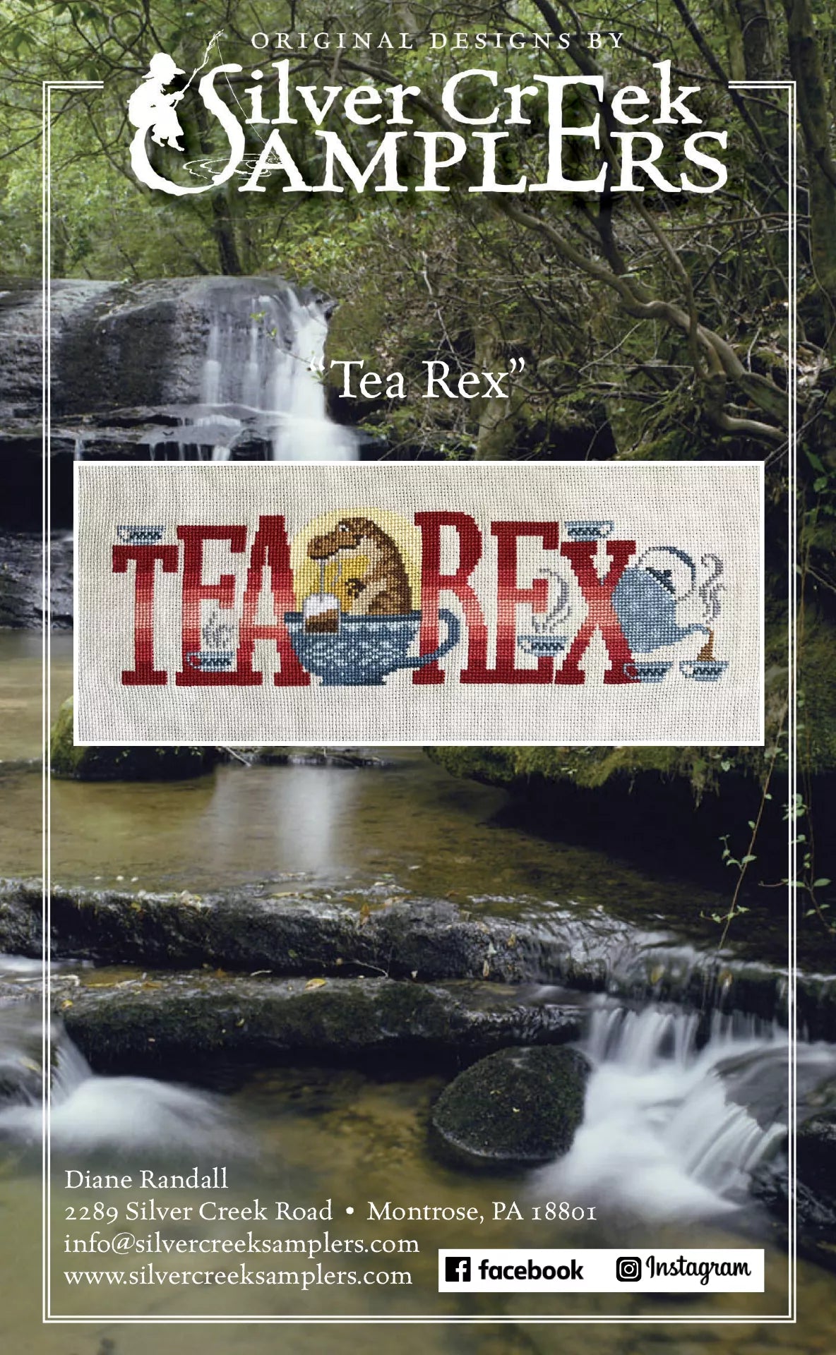 Tea Rex - Silver Creek Samplers - Cross Stitch Pattern, Needlecraft Patterns, Needlecraft Patterns, The Crafty Grimalkin - A Cross Stitch Store