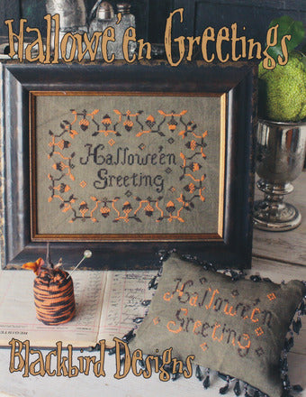 Hallowe'en Greetings - Blackbird Designs - Cross Stitch Pattern, Needlecraft Patterns, Needlecraft Patterns, The Crafty Grimalkin - A Cross Stitch Store