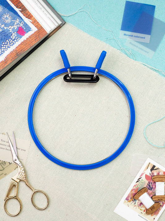 Medium Spring Metal Embroidery Hoop Nurge 160-2 Deep Blue 5", The Crafty Grimalkin - A Cross Stitch Store
