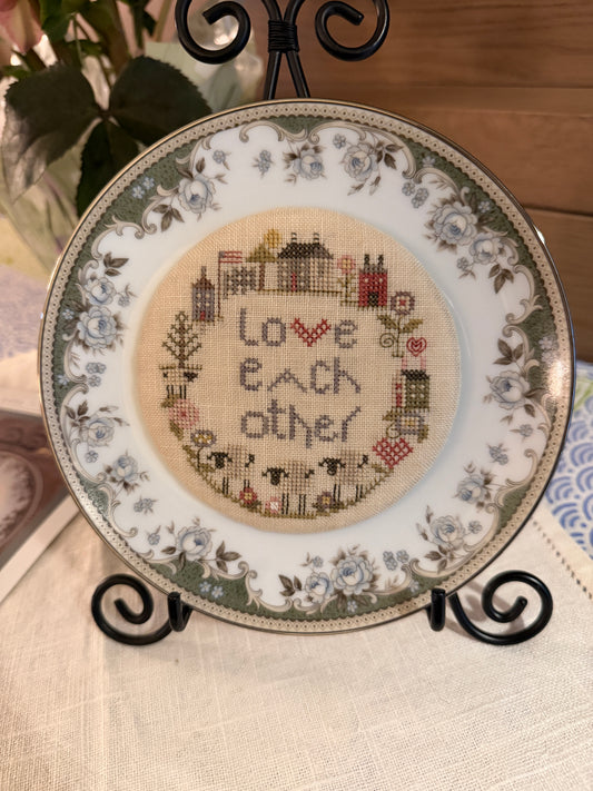 Plate-I-Tudes Love Each Other - Shephard's Bush - Cross Stitch Pattern