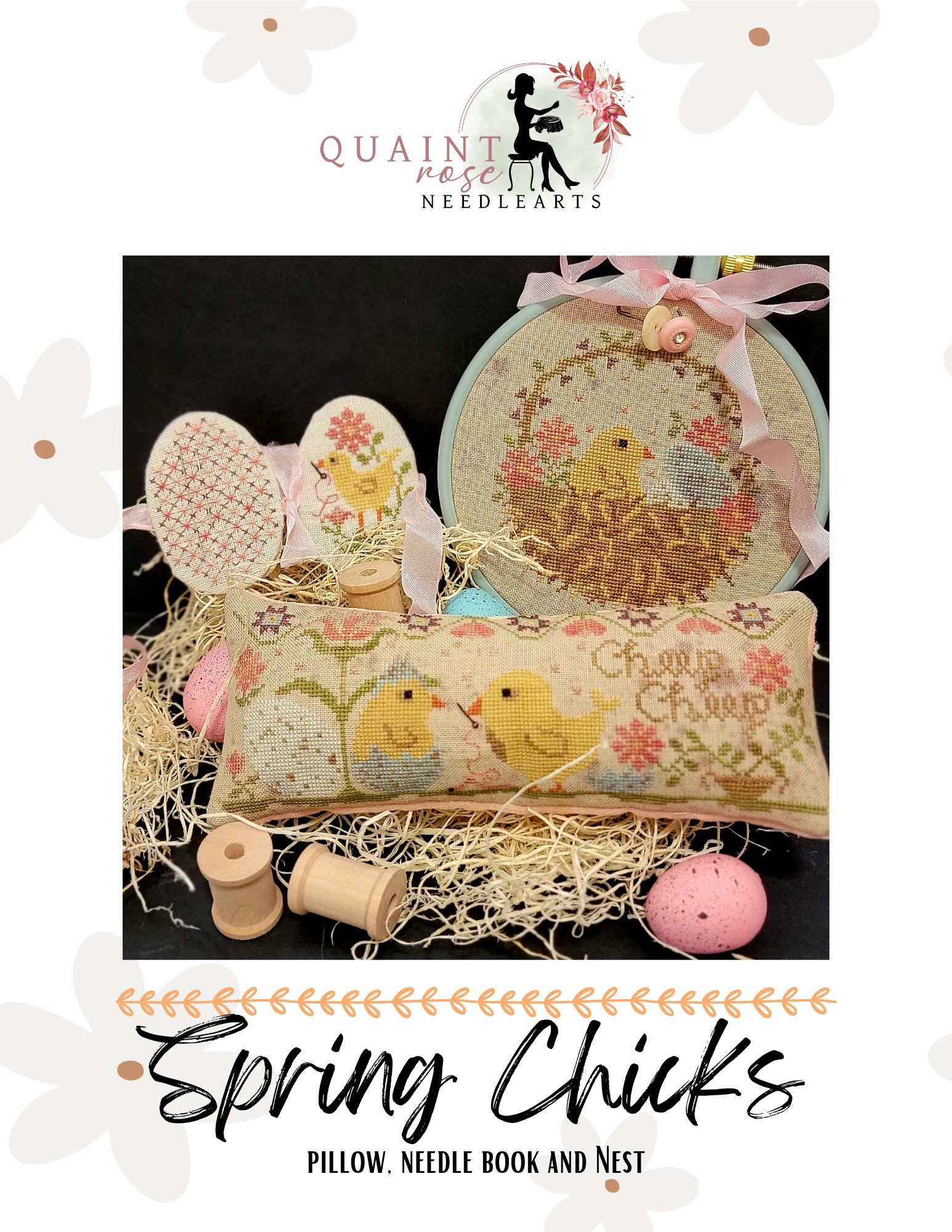PRE-ORDER - Spring Chicks - Quaint Rose NeedleArts - Cross Stitch Patterns, The Crafty Grimalkin - A Cross Stitch Store