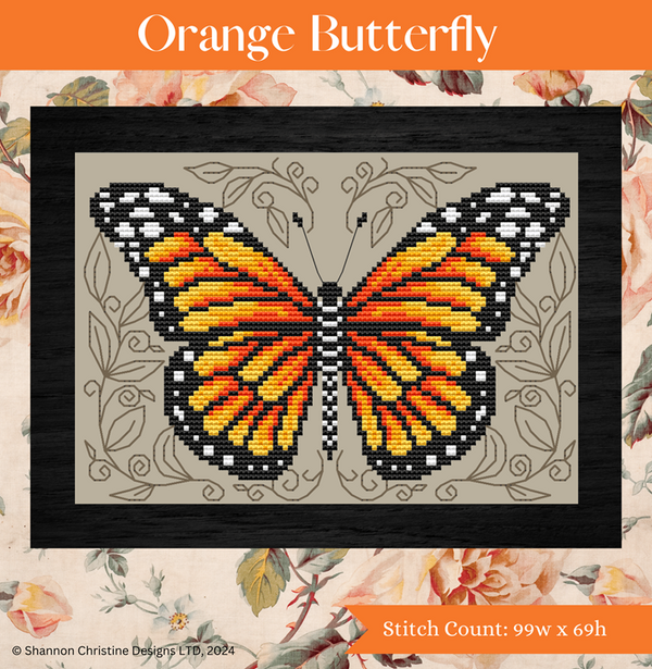 Orange Butterfly - Shannon Christine Designs - Cross Stitch Pattern ...
