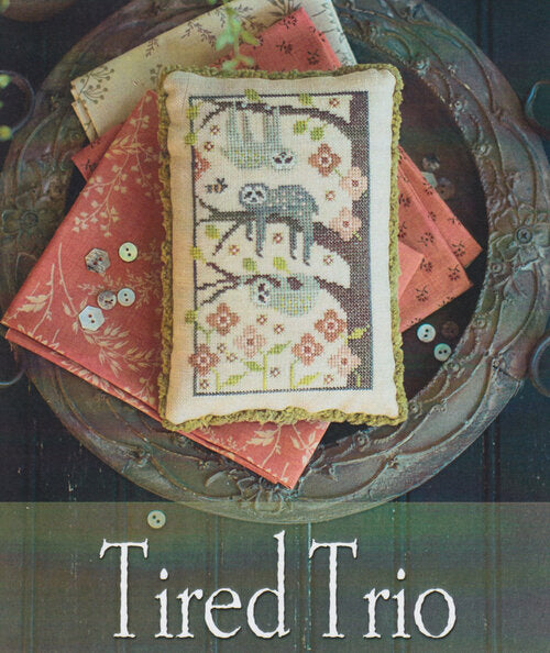 Tired Trio - Plum Street Samplers - Cross Stitch Pattern, Needlecraft Patterns, The Crafty Grimalkin - A Cross Stitch Store