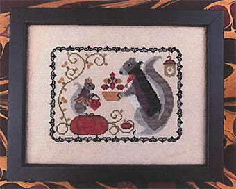 Halloween Squirrel  - The Blue Flower - Cross Stitch Pattern, Needlecraft Patterns, Needlecraft Patterns, The Crafty Grimalkin - A Cross Stitch Store