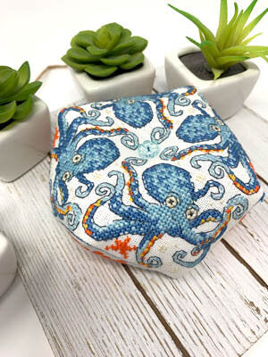 Octopus Biscornu - Tiny Modernist - Cross Stitch Pattern, Needlecraft Patterns, Needlecraft Patterns, The Crafty Grimalkin - A Cross Stitch Store