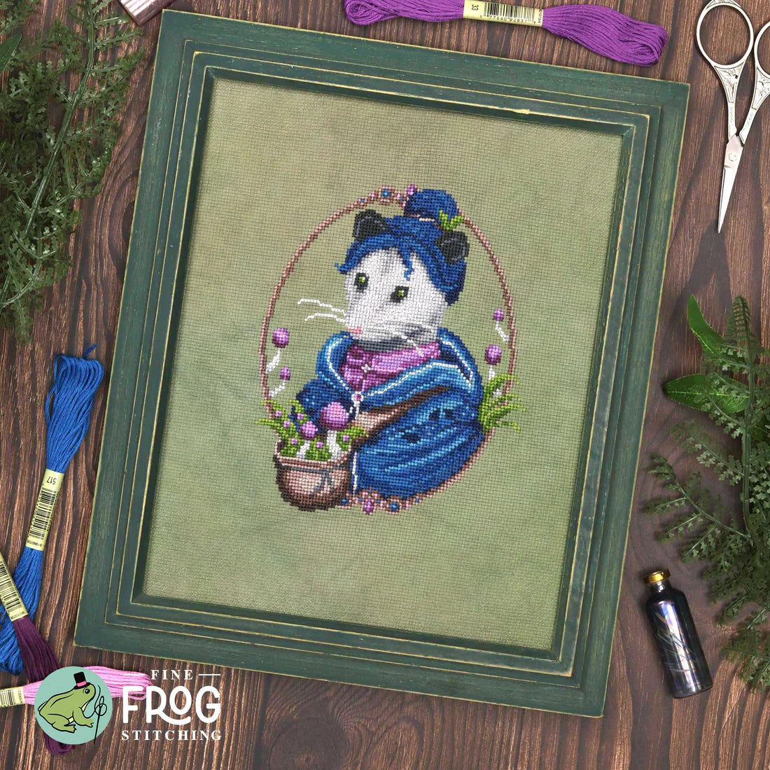 Opossum Forager - Fine Frog Stitching - Cross Stitch Pattern