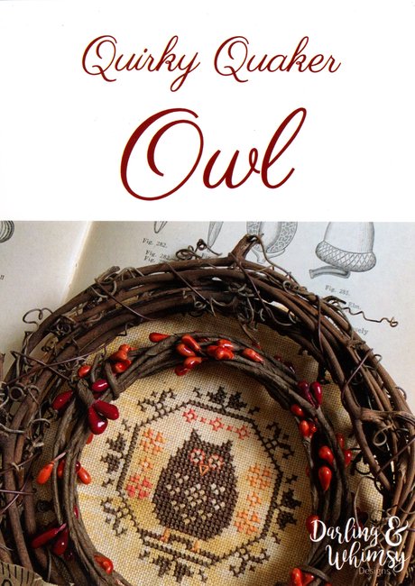 Quirky Quaker Owl - Darling and Whimsy - Cross Stitch Pattern