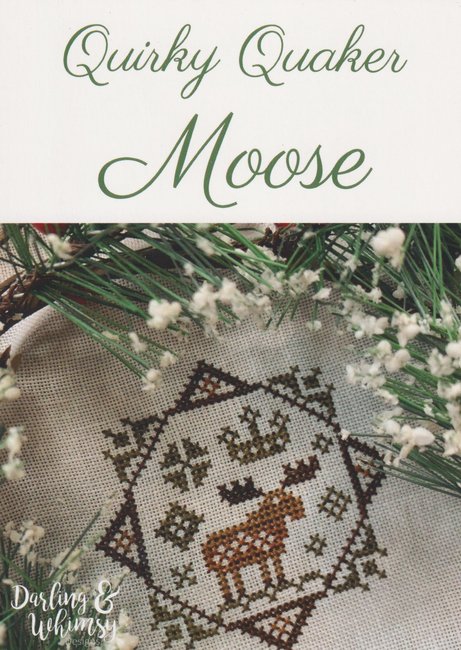 Quirky Quaker Moose - Darling and Whimsy - Cross Stitch Pattern