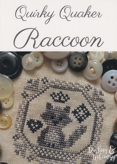 Quirky Quaker Raccoon - Darling and Whimsy - Cross Stitch Pattern