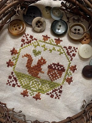 Quirky Quaker Squirrel - Darling and Whimsy - Cross Stitch Pattern