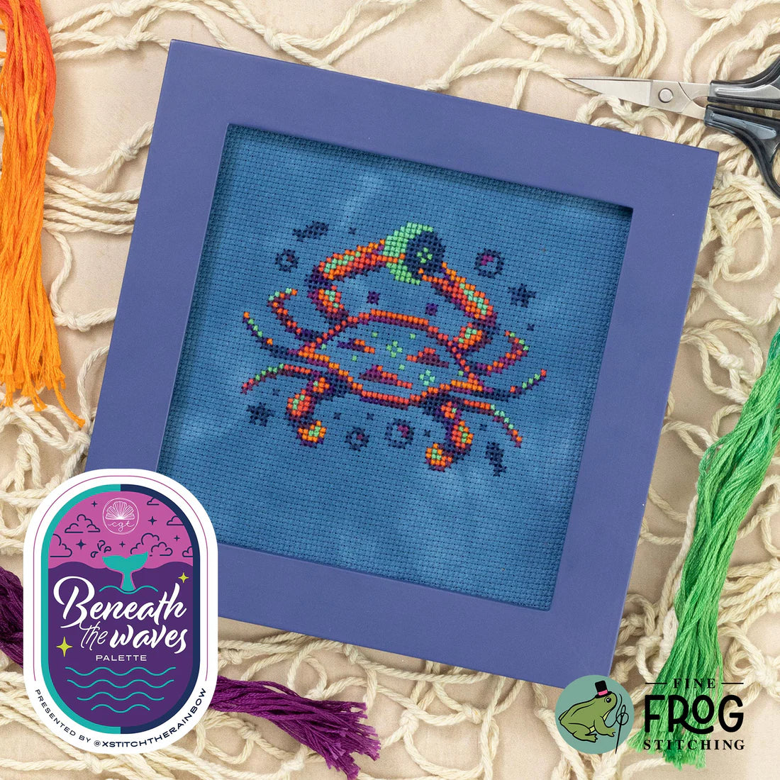 Crescent Crab - Fine Frog Stitching - Cross Stitch Pattern