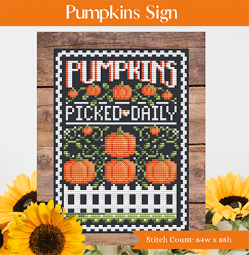 Pumpkin Sign - Shannon Christine Designs - Cross Stitch Pattern, Needlecraft Patterns, The Crafty Grimalkin - A Cross Stitch Store