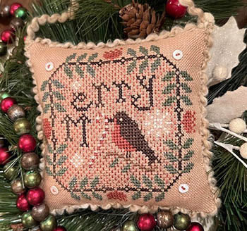 Be Merry Birdie 2023 Sampler Ornament - Homespun Elegance - Cross Stitch Pattern, Needlecraft Patterns, The Crafty Grimalkin - A Cross Stitch Store