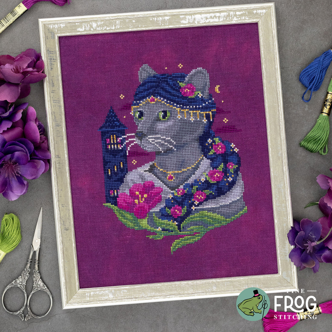 Purrsinette - Fine Frog Stitching - Cross Stitch Pattern