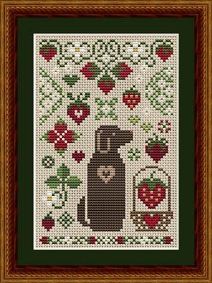 Strawberry Dog - Happiness is HeartMade - Cross Stitch Pattern
