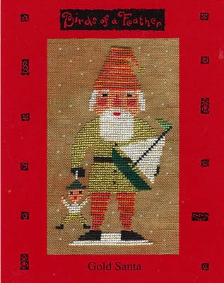 Gold Santa - Birds of a Feather - Cross Stitch Pattern