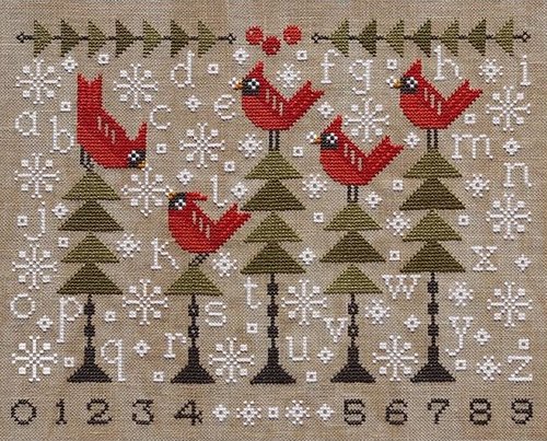Chilly Cardinals Sampler - Artful Offerings - Cross Stitch Pattern