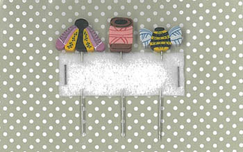 Spring Trinkets Pin Set - Puntini Puntini, Needlecraft Patterns, The Crafty Grimalkin - A Cross Stitch Store