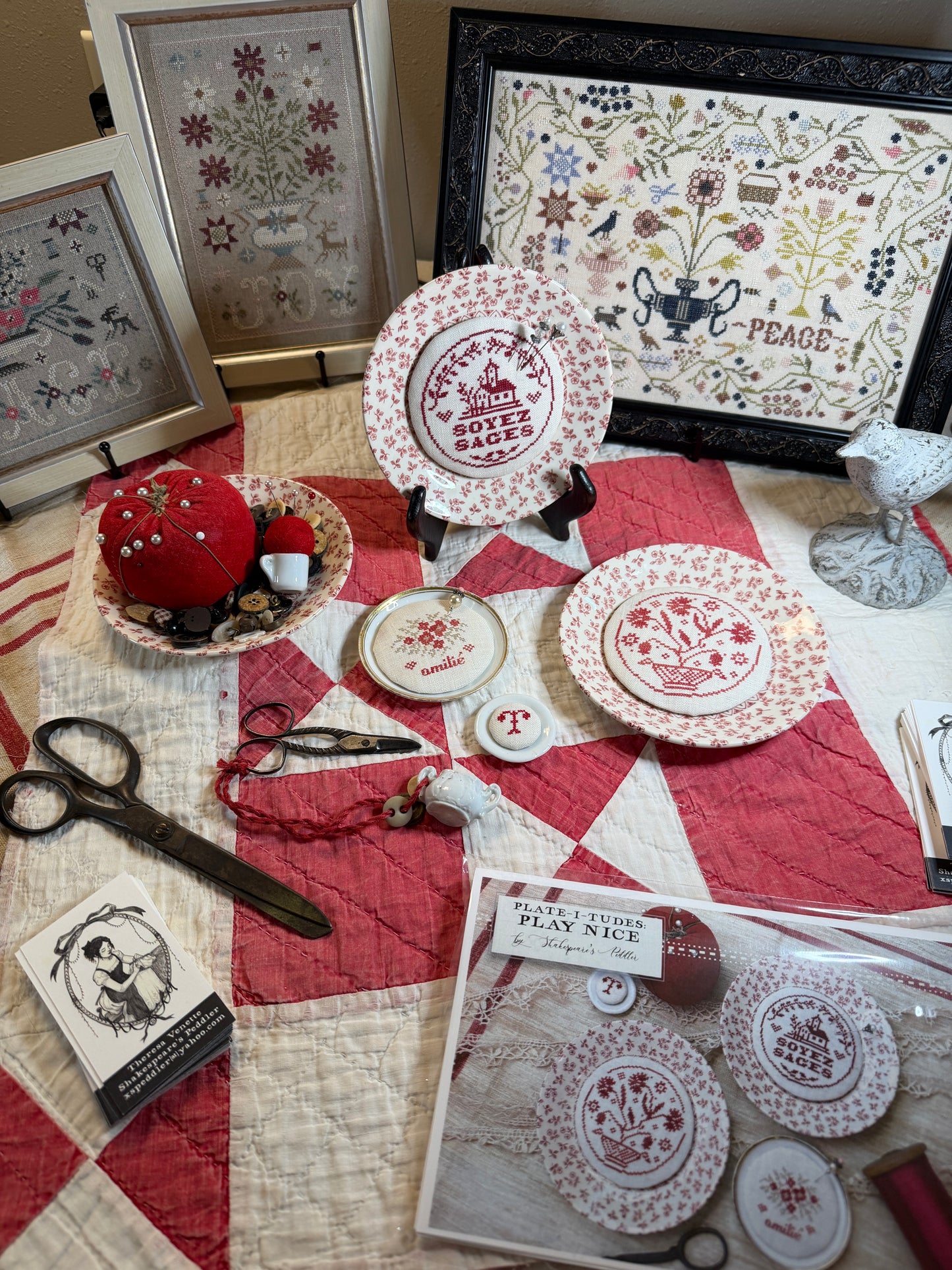 Plate-I-Tudes, Play Nice - Shakespeares Peddler - Cross Stitch Pattern