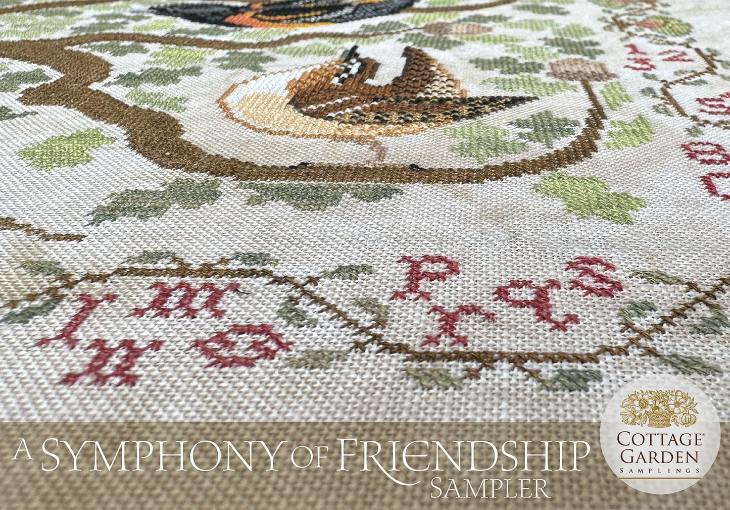 PRE-ORDER A Symphony of Friendship Sampler - Cottage Garden Samplings - Cross Stitch Pattern, Needlecraft Patterns, Needlecraft Patterns, The Crafty Grimalkin - A Cross Stitch Store