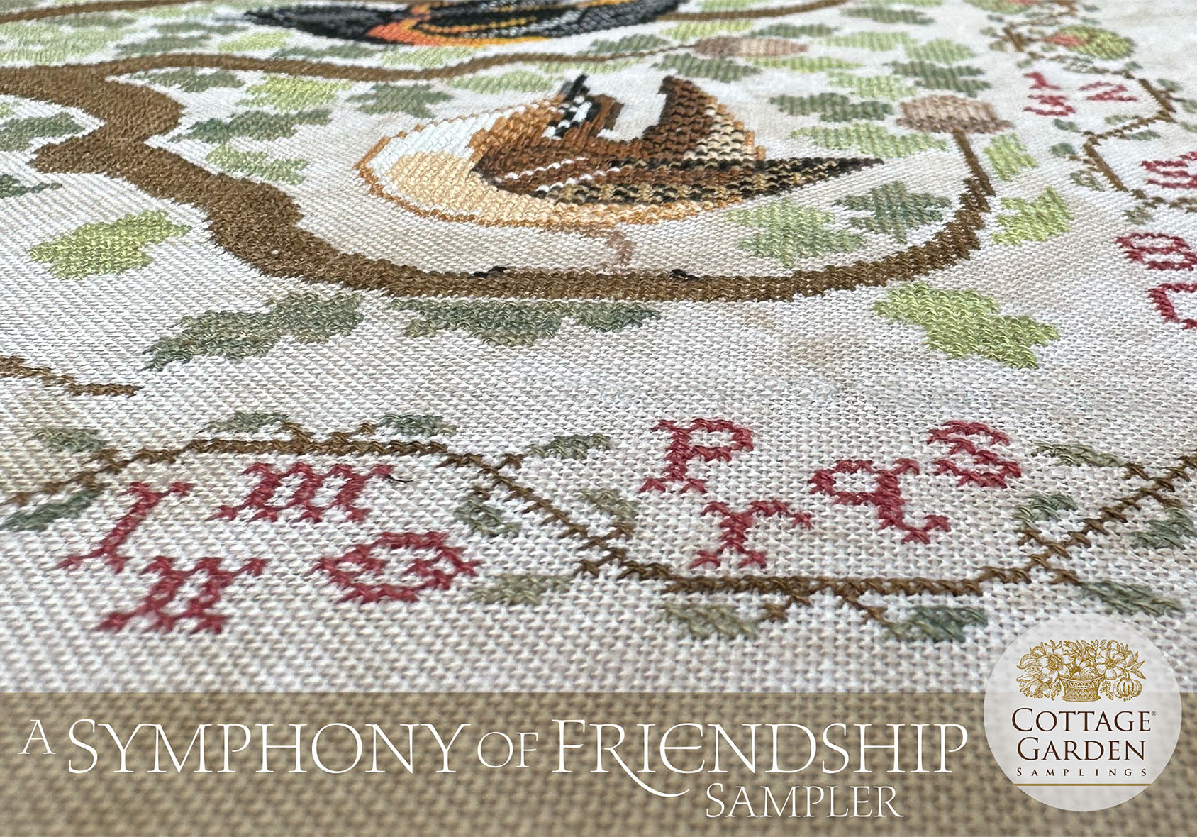 PRE-ORDER A Symphony of Friendship Sampler - Cottage Garden Samplings - Cross Stitch Pattern, Needlecraft Patterns, Needlecraft Patterns, The Crafty Grimalkin - A Cross Stitch Store