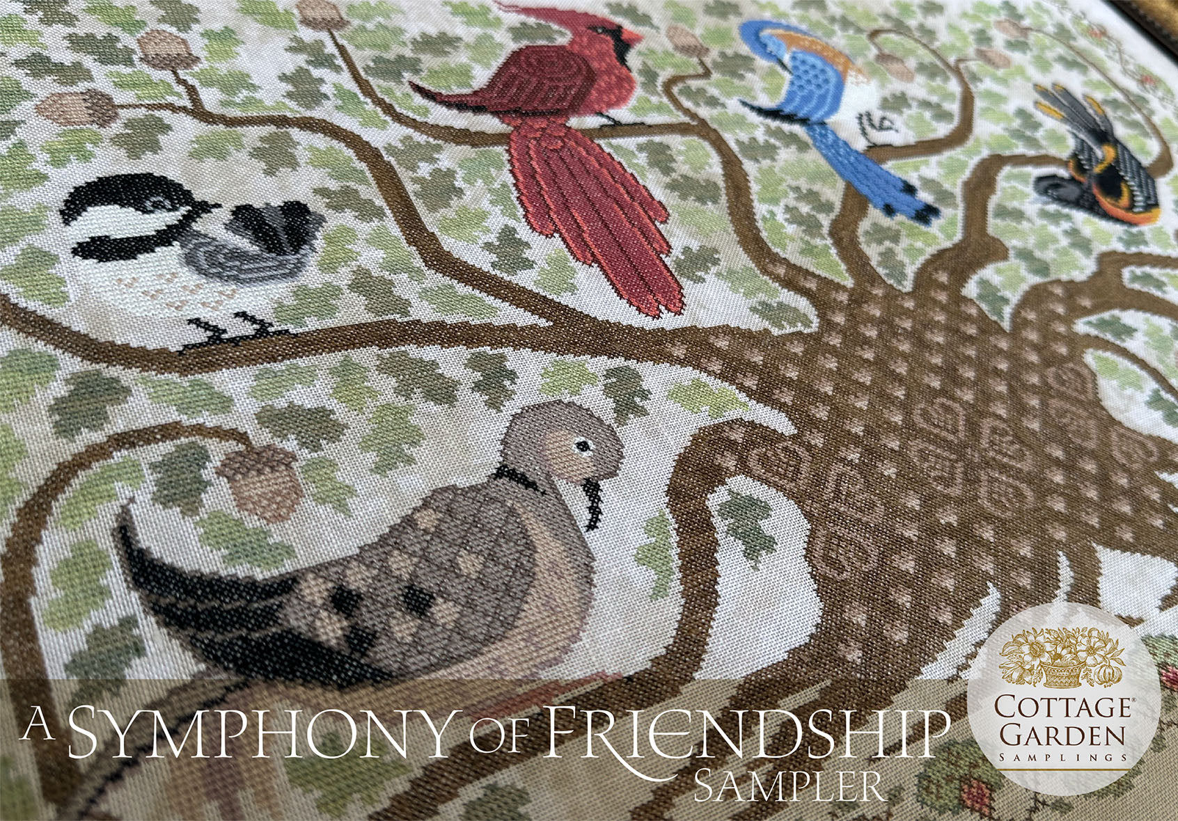 PRE-ORDER A Symphony of Friendship Sampler - Cottage Garden Samplings - Cross Stitch Pattern, Needlecraft Patterns, Needlecraft Patterns, The Crafty Grimalkin - A Cross Stitch Store