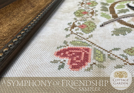 PRE-ORDER A Symphony of Friendship Sampler - Cottage Garden Samplings - Cross Stitch Pattern, Needlecraft Patterns, Needlecraft Patterns, The Crafty Grimalkin - A Cross Stitch Store