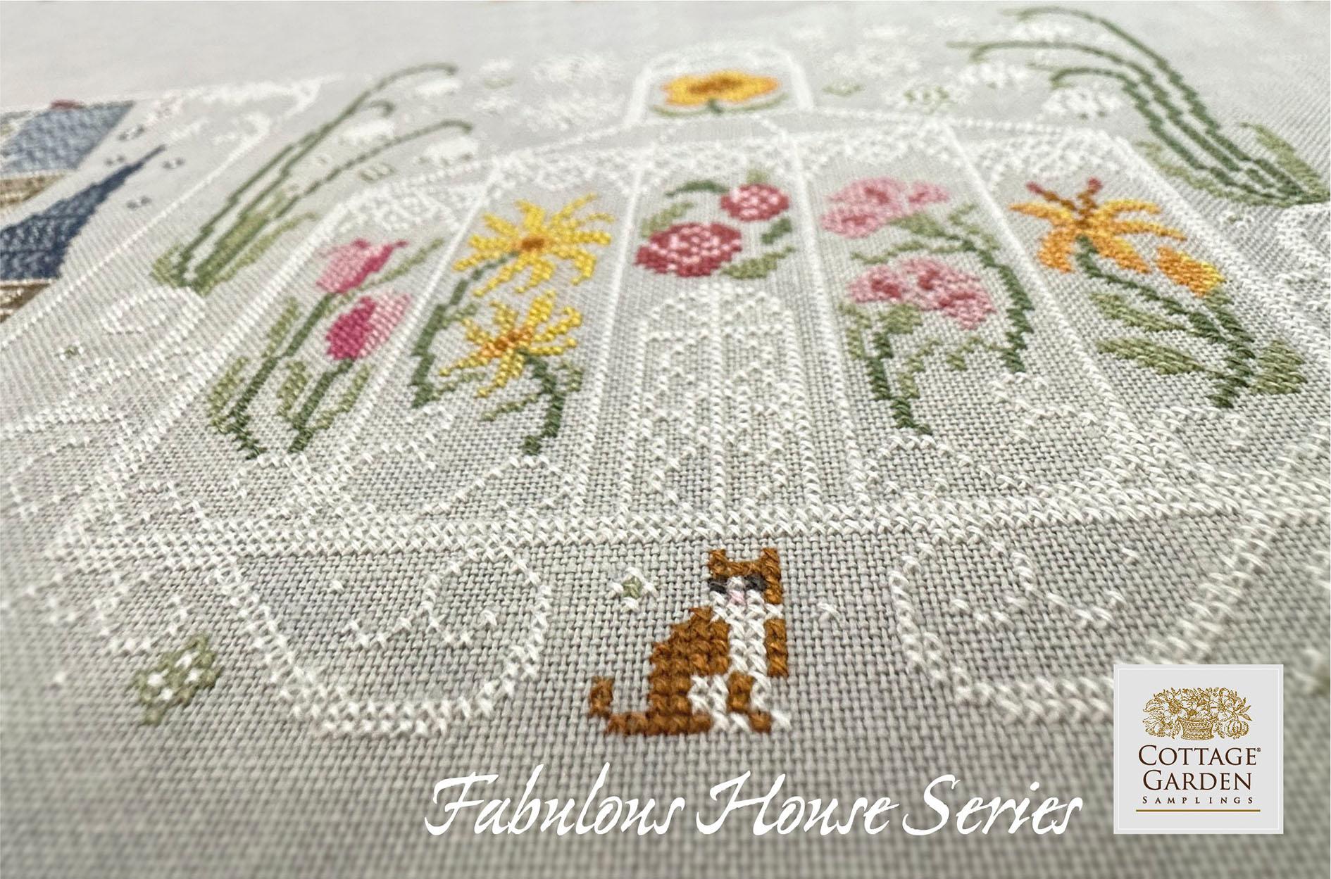 PRE-ORDER The Greenhouse - Fabulous House Series #3 - Cottage Garden Samplings - Cross Stitch Pattern, Needlecraft Patterns, Needlecraft Patterns, The Crafty Grimalkin - A Cross Stitch Store