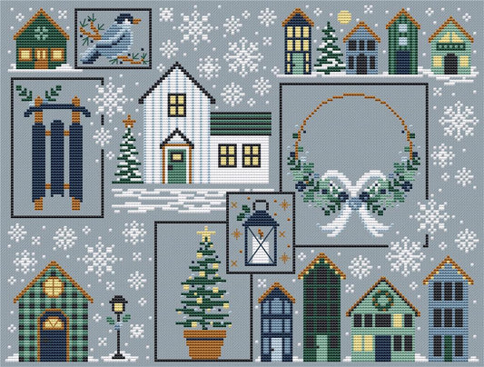 Frosty Nights by Erin Elizabeth Designs - Cross Stitch Pattern, Needlecraft Patterns, The Crafty Grimalkin - A Cross Stitch Store