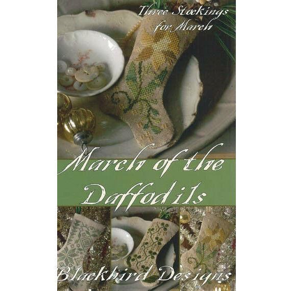 Three Stockings for March, March of the Daffodils - Blackbird Designs - Cross Stitch Pattern