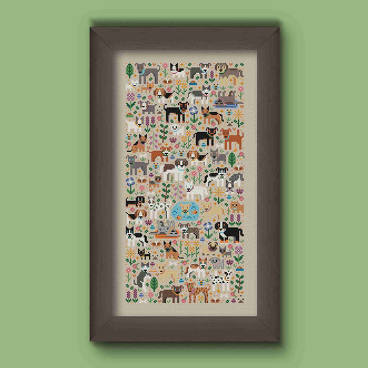 Dog Park - Una Buena Pieza - Cross Stitch Pattern