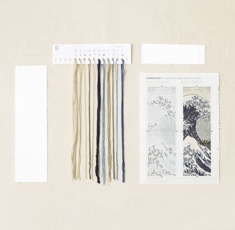 DMC Advanced Bookmark Cross Stitch Kit - The Great Wave By Katsushika Hokusai